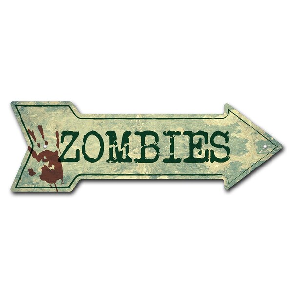 Signmission Zombies Arrow Sign Funny Home Decor 30in Wide P-ARROW10-999532 - main